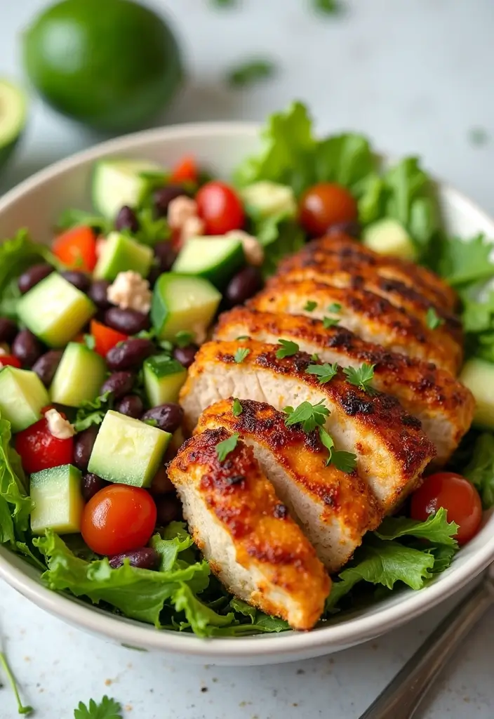 25 High Protein High Fiber Low Carb Recipes Healthy And Filling - 1. Spicy Grilled Chicken Salad
