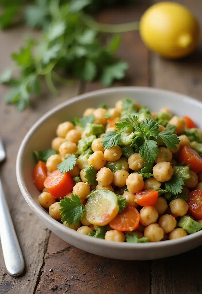 25 High Protein High Fiber Low Carb Recipes Healthy And Filling - 10. Chickpea Salad with Lemon Dressing