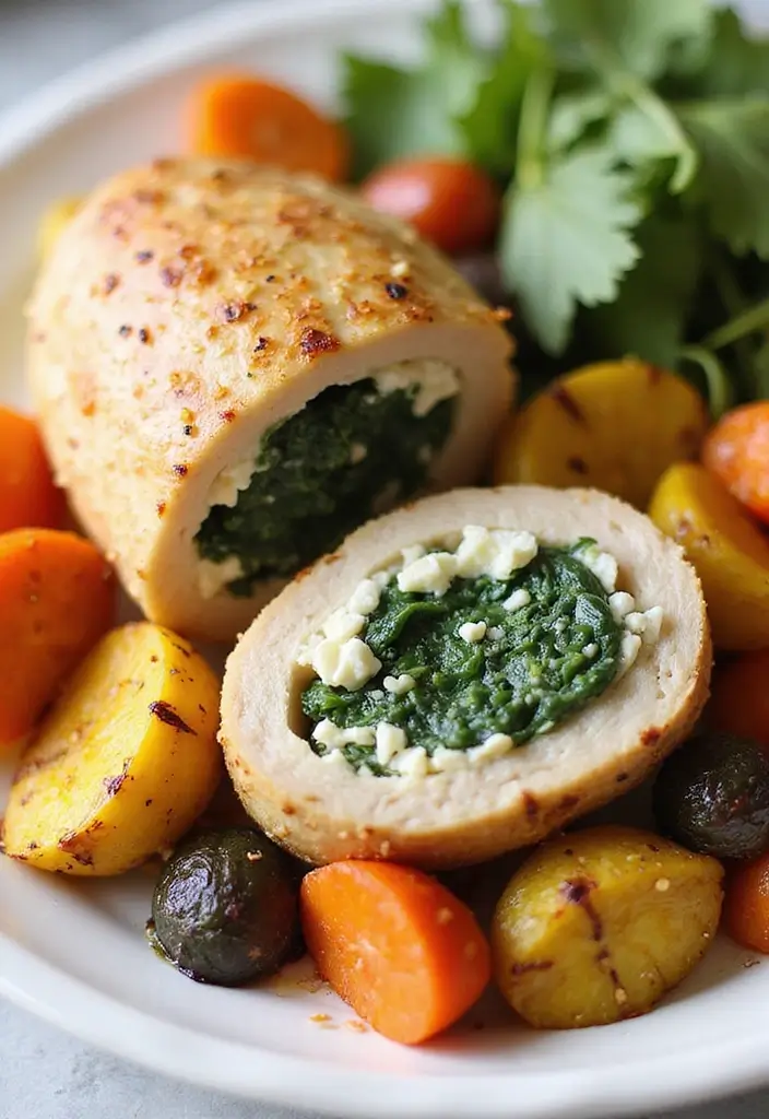 25 High Protein High Fiber Low Carb Recipes Healthy And Filling - 12. Spinach and Feta Stuffed Chicken Breast