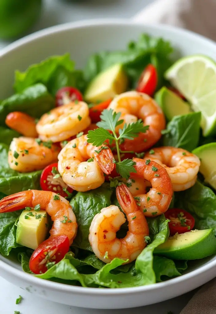 25 High Protein High Fiber Low Carb Recipes Healthy And Filling - 16. Shrimp and Avocado Salad