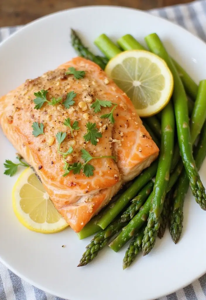 25 High Protein High Fiber Low Carb Recipes Healthy And Filling - 5. Baked Salmon with Asparagus