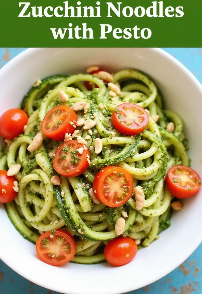 25 High Protein High Fiber Low Carb Recipes Healthy And Filling - 7. Zucchini Noodles with Pesto