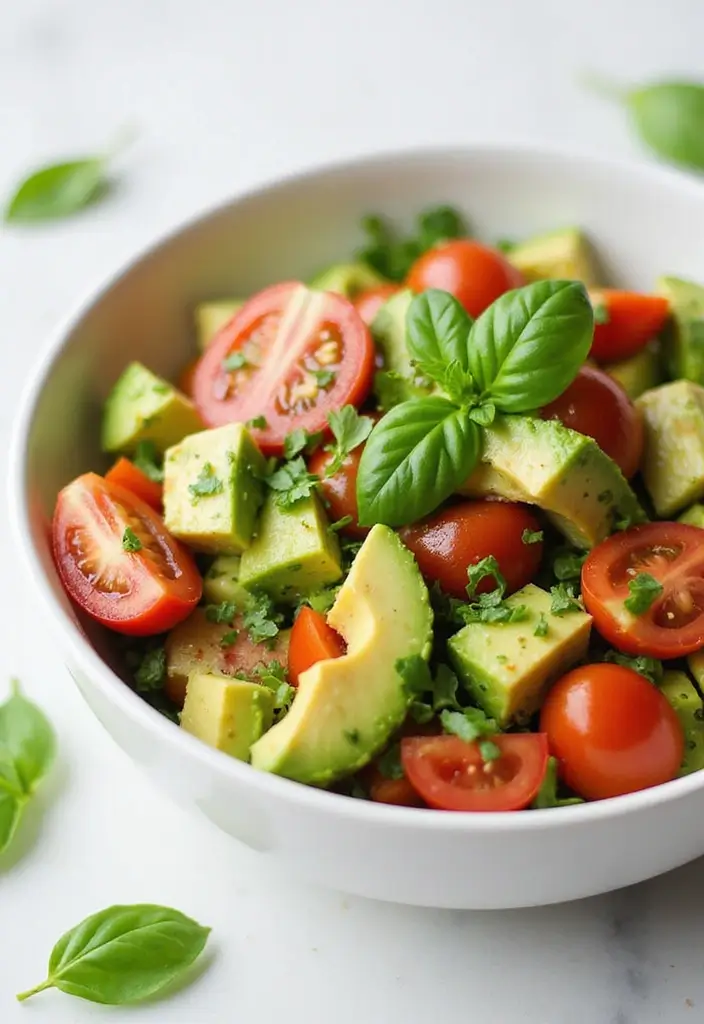 25 High Protein Low Carb Dairy Free Recipes That Satisfy - 11. Avocado & Tomato Salad