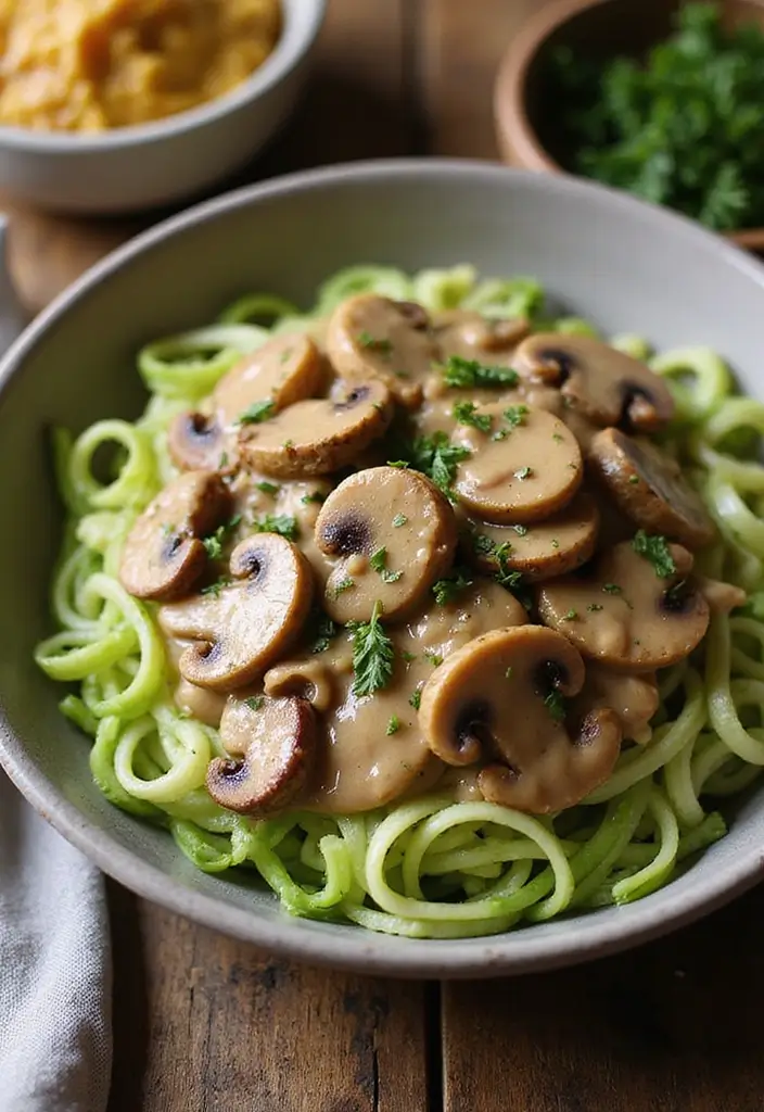 25 High Protein Low Carb Dairy Free Recipes That Satisfy - 15. Vegan Mushroom Stroganoff
