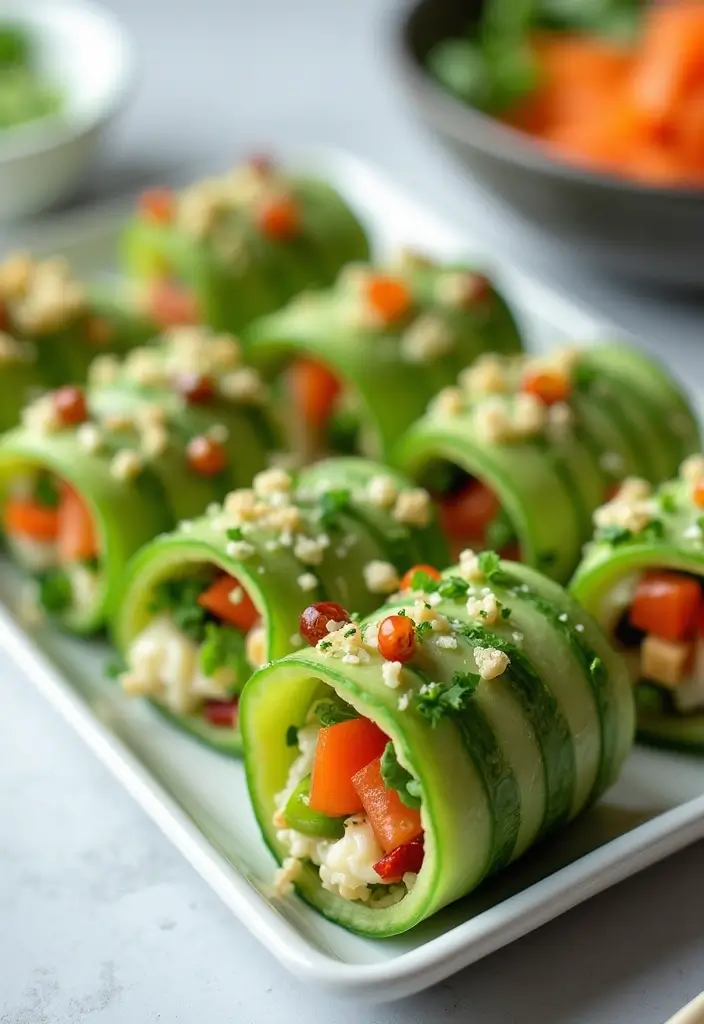 25 High Protein Low Carb Dairy Free Recipes That Satisfy - 20. Cucumber & Avocado Rolls