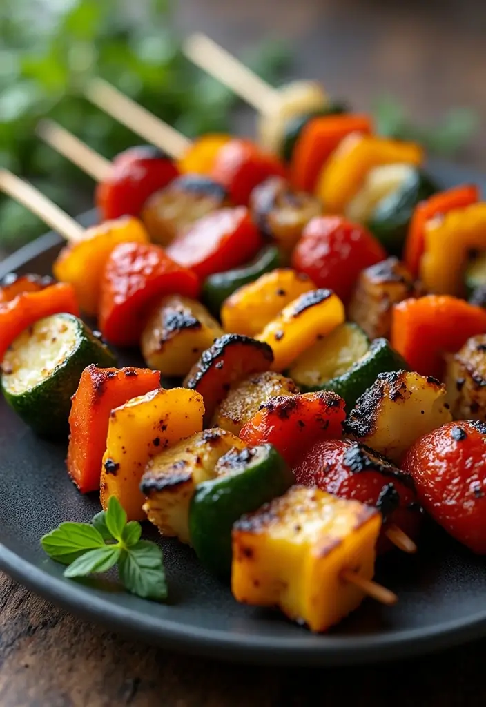 25 High Protein Low Carb Dairy Free Recipes That Satisfy - 21. Grilled Vegetable Skewers