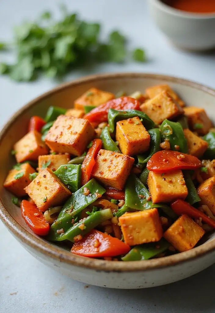 25 High Protein Low Carb Dairy Free Recipes That Satisfy - 23. Spicy Tofu Stir-Fry