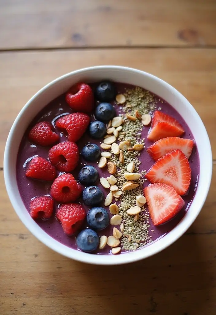 25 High Protein Low Carb Dairy Free Recipes That Satisfy - 25. Berry Smoothie Bowl