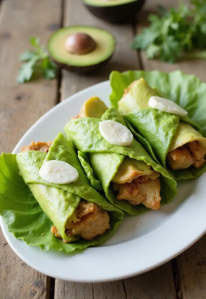 25 High Protein Low Carb Recipes For Picky Eaters - 2. Chicken Avocado Roll-Ups