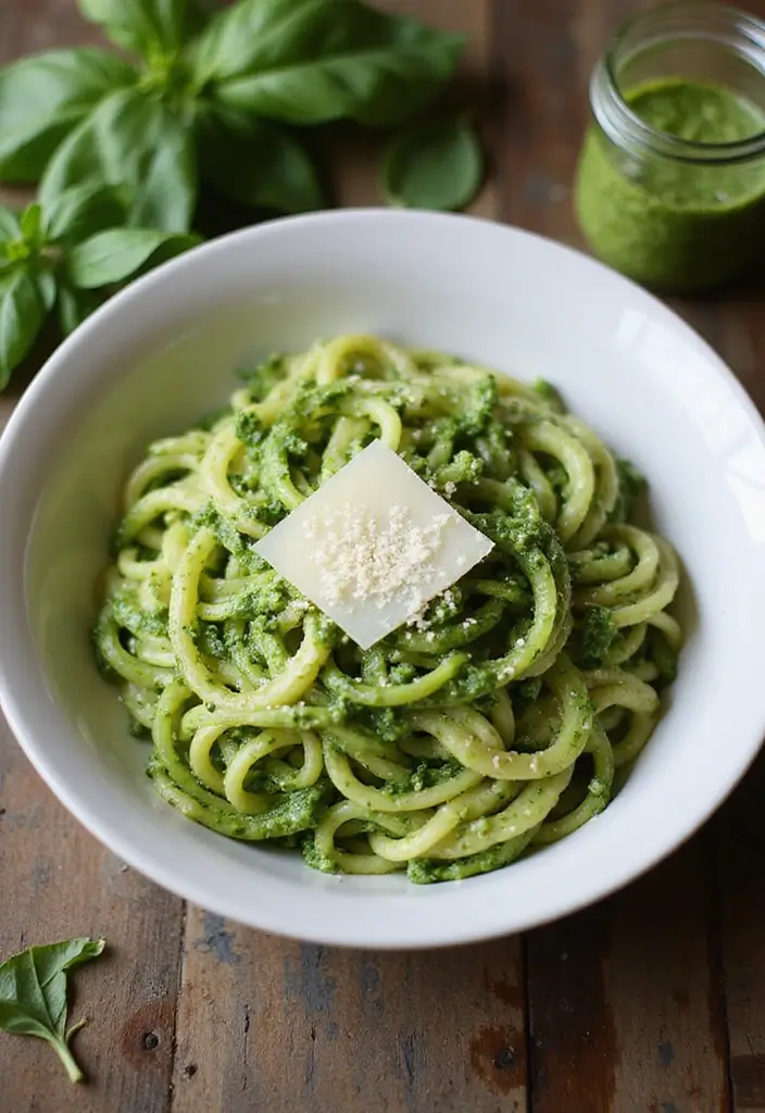 25 High Protein Low Carb Recipes For Picky Eaters - 3. Zucchini Noodles with Pesto