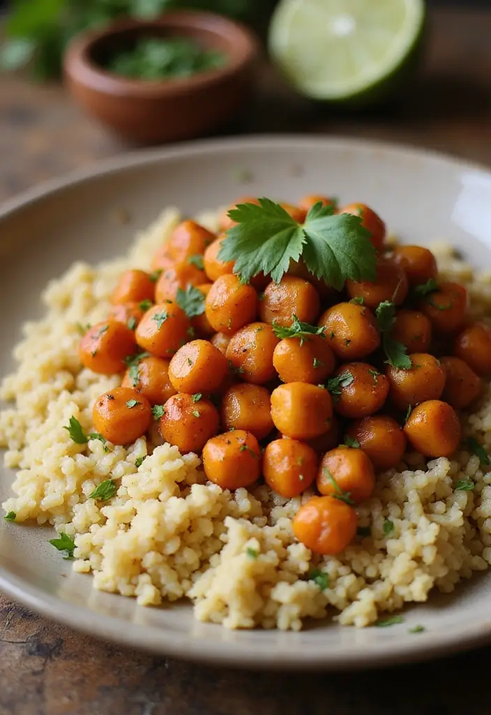25 High Protein Vegetarian Recipes for Weight Gain Meals That Work 12. Moroccan Spiced Chickpeas with Couscous