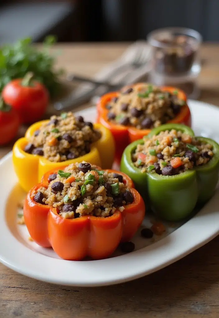 25 High Protein Vegetarian Recipes for Weight Gain Meals That Work 13. Stuffed Bell Peppers with Quinoa and Black Beans