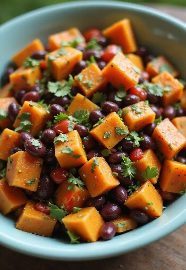 25 High Protein Vegetarian Recipes for Weight Gain Meals That Work 19. Black Bean and Sweet Potato Salad