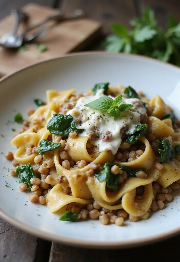 25 High Protein Vegetarian Recipes for Weight Gain Meals That Work 2. Creamy Lentil and Spinach Pasta