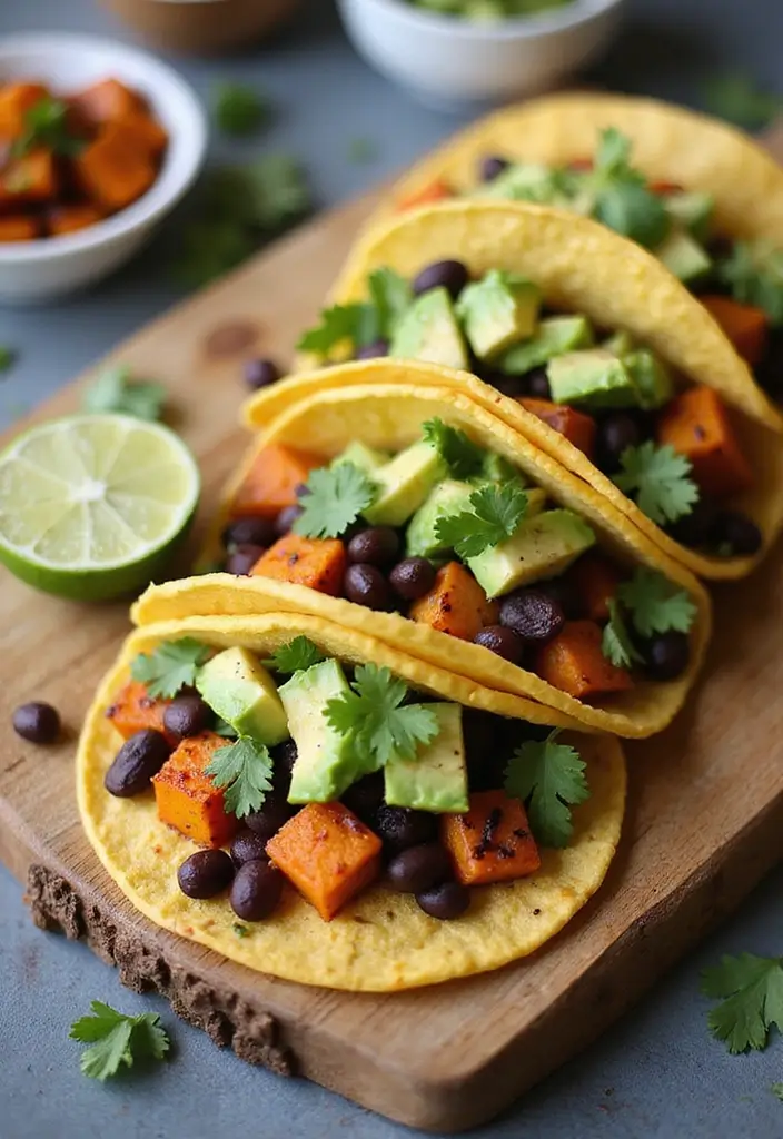 25 High Protein Vegetarian Recipes for Weight Gain Meals That Work 7. Sweet Potato and Black Bean Tacos