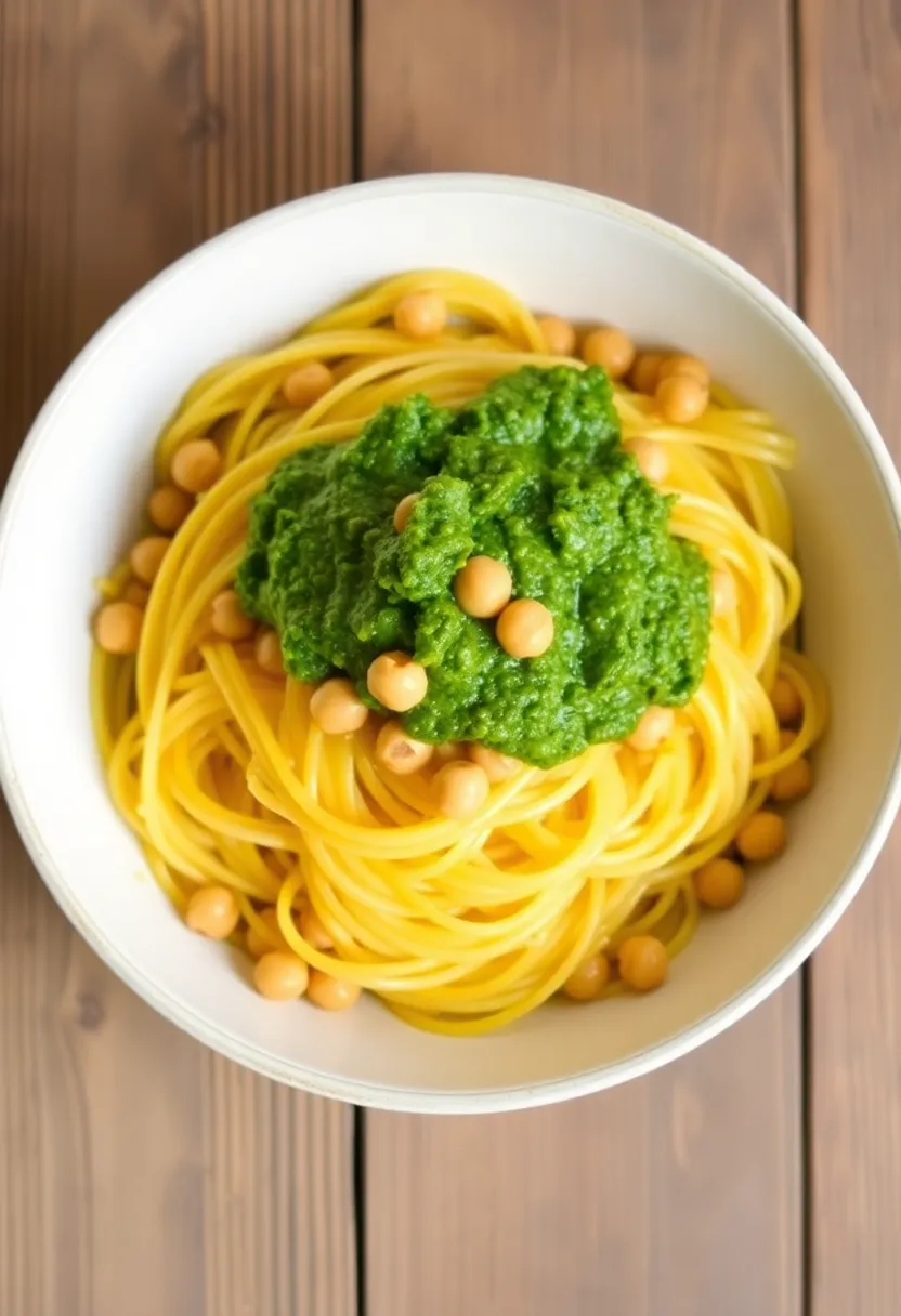 25 High Protein Vegetarian Slow Cooker Recipes To Enjoy 18. Spaghetti Squash with Pesto and Chickpeas