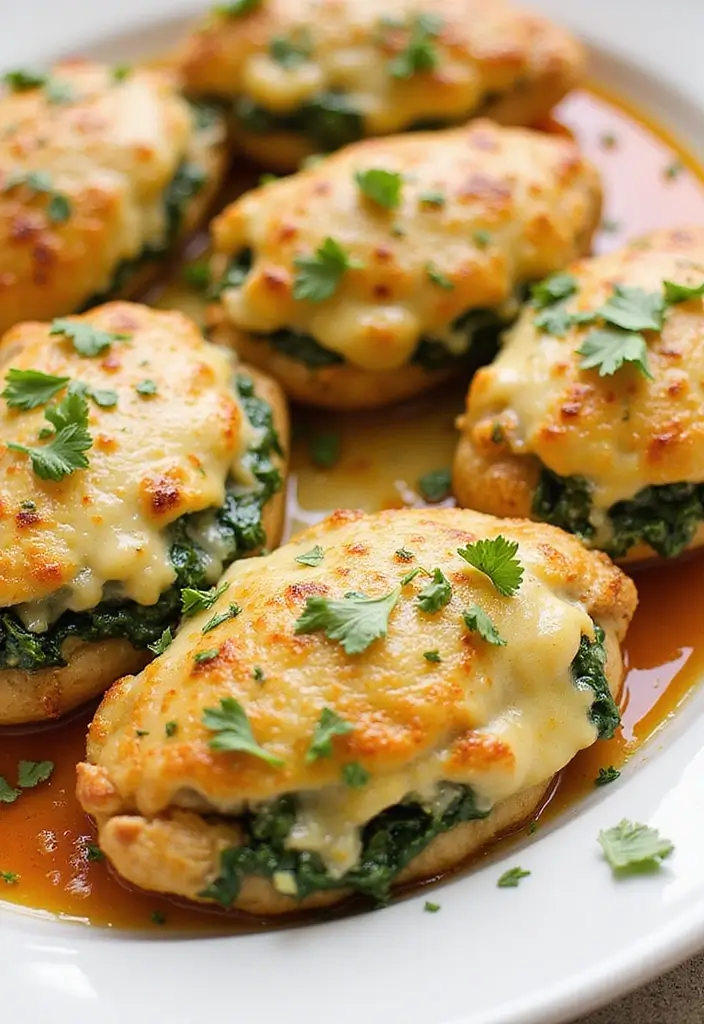 25 Low Carb High Protein Recipes Dinner Friendly - 16. Cheesy Spinach Stuffed Chicken