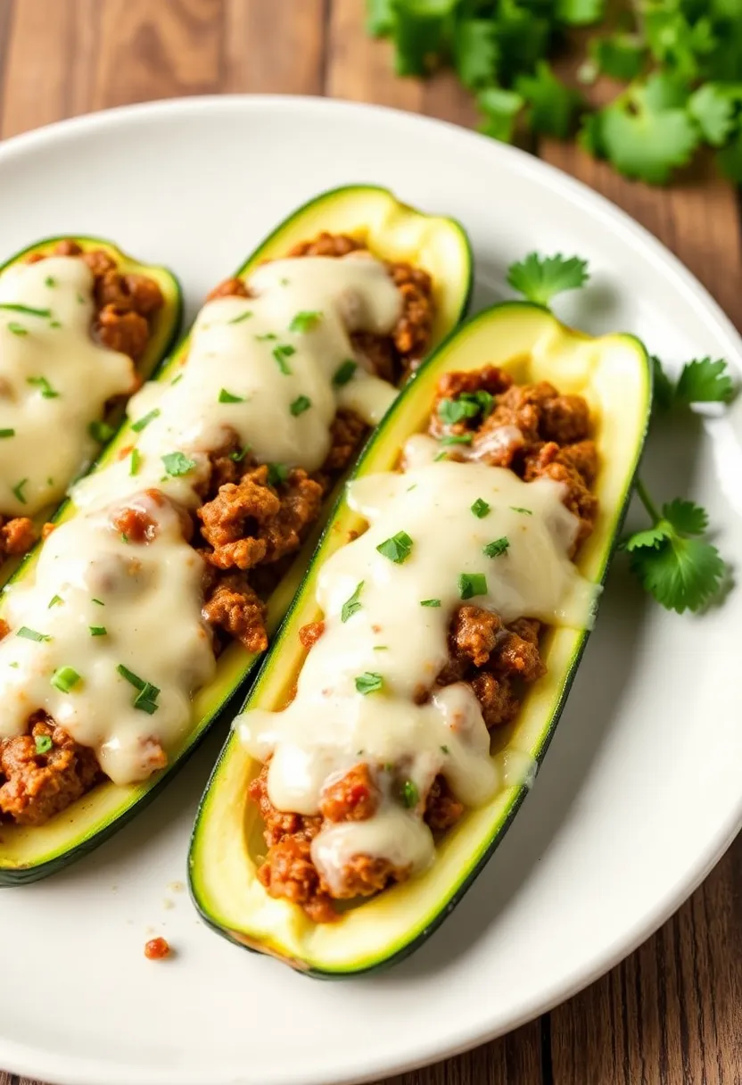 25 Low Carb High Protein Recipes Dinner Friendly - 19. Beef Zucchini Boats