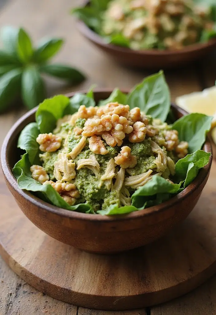 25 Low Carb High Protein Salad Recipes Fresh And Filling 14. Pesto Chicken Salad