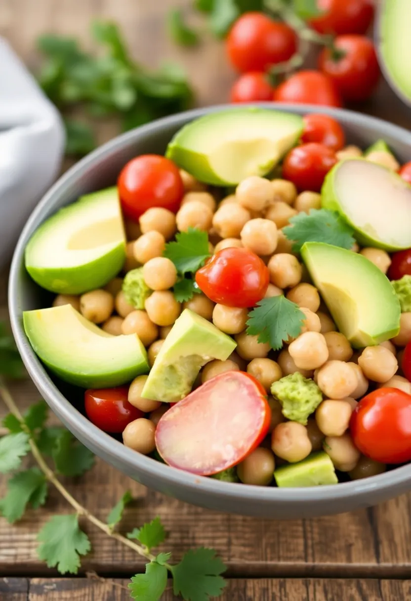 25 Low Carb High Protein Salad Recipes Fresh And Filling 19. Avocado Chickpea Salad