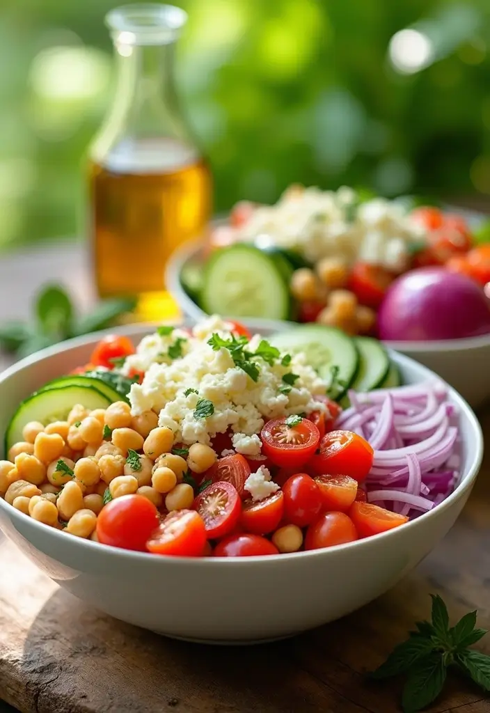 25 Low Carb High Protein Salad Recipes Fresh And Filling 6. Greek Salad with Chickpeas