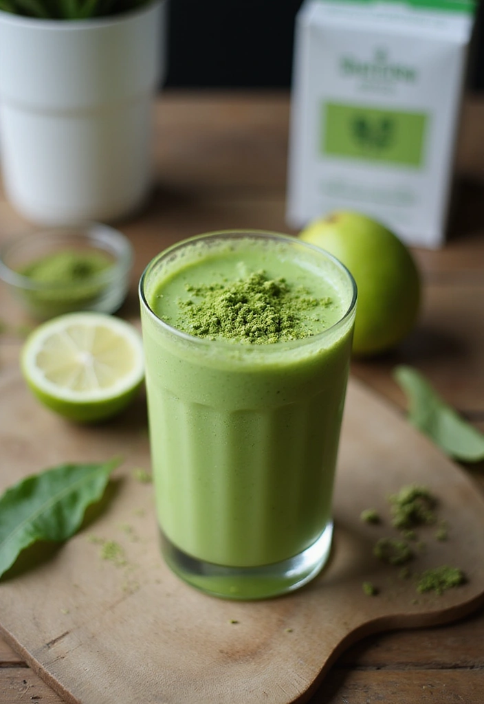 25 Low Carb High Protein Smoothie Recipes To Blend Fast - 10. Matcha Protein Smoothie