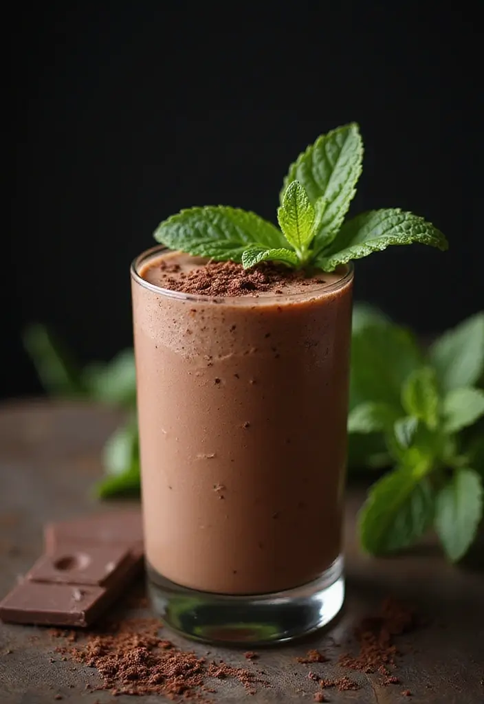 25 Low Carb High Protein Smoothie Recipes To Blend Fast - 13. Chocolate Mint Smoothie