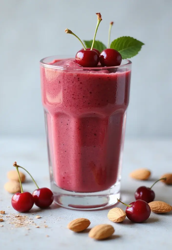 25 Low Carb High Protein Smoothie Recipes To Blend Fast - 16. Cherry Almond Smoothie