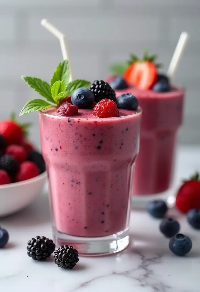 25 Low Carb High Protein Smoothie Recipes To Blend Fast - 2. Berry Blast Keto Smoothie