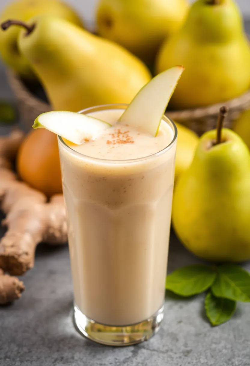 25 Low Carb High Protein Smoothie Recipes To Blend Fast - 23. Ginger Pear Smoothie