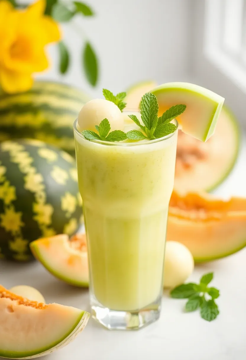 25 Low Carb High Protein Smoothie Recipes To Blend Fast - 24. Melon Mint Smoothie