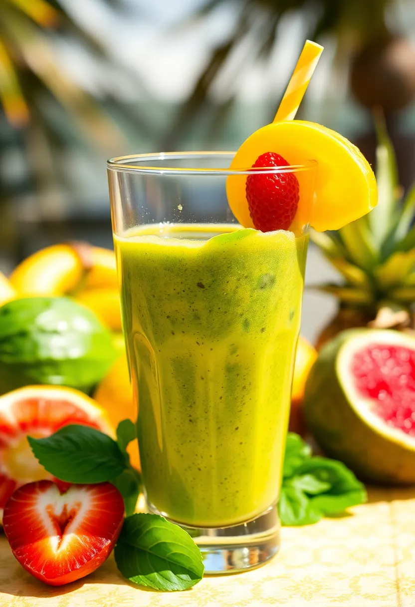 25 Low Carb High Protein Smoothie Recipes To Blend Fast - 25. Tropical Spinach Smoothie