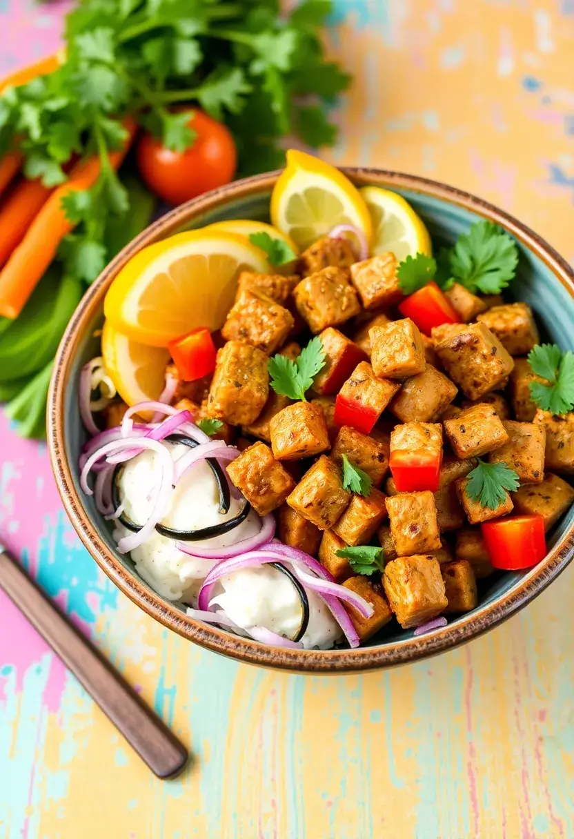 25 Vegan High Protein Low Carb Recipes Clean And Energizing - 21. Thai Peanut Tempeh Bowls