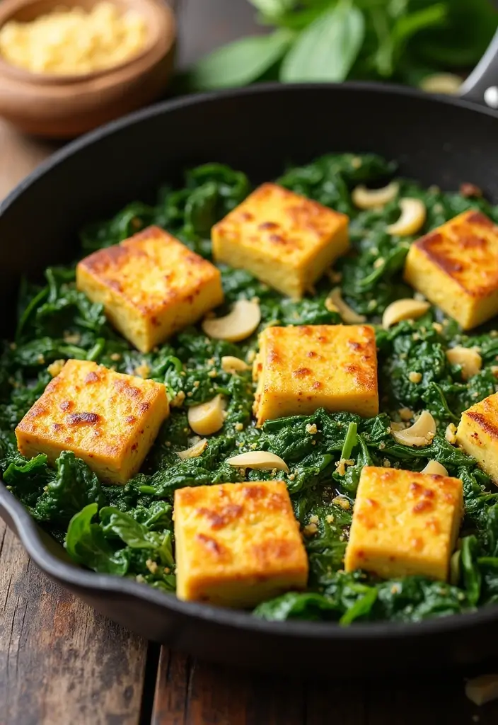 25 Vegan High Protein Low Carb Recipes Clean And Energizing - 3. Tofu Scramble with Spinach and Nutritional Yeast