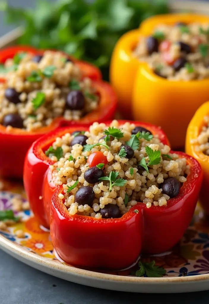 27 Easy High Protein Low Calorie Recipes To Cook Fast - 18. Stuffed Bell Peppers