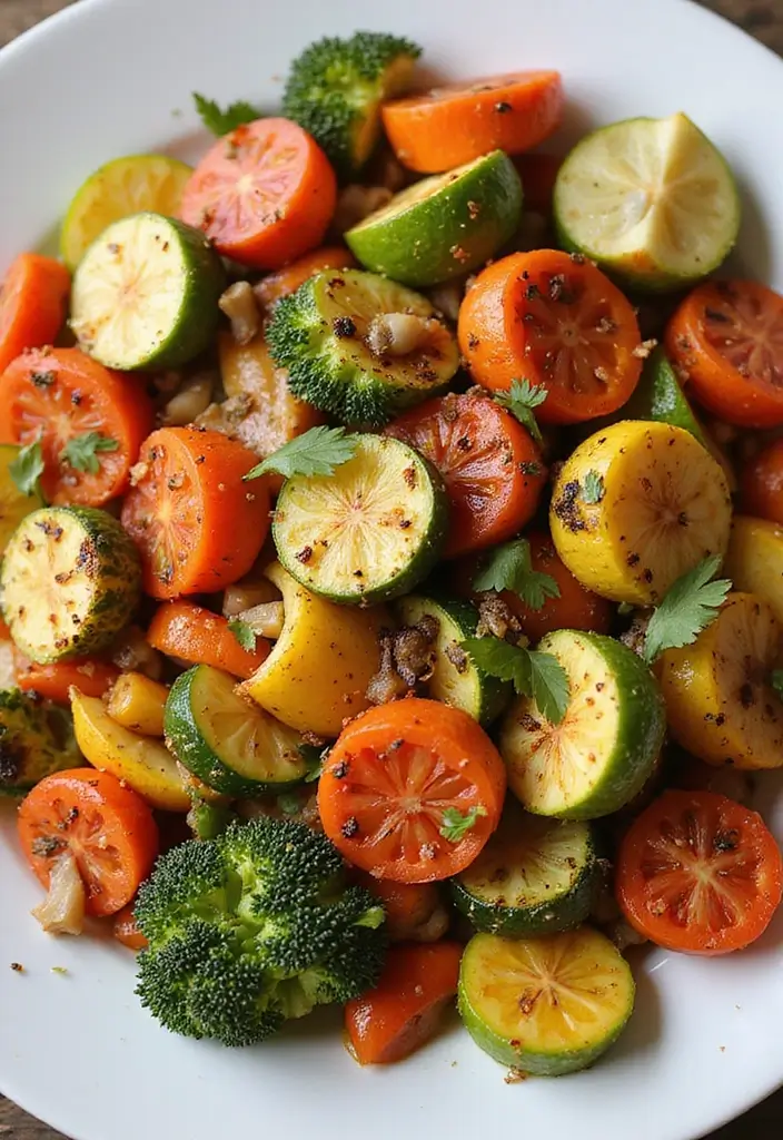 27 Easy High Protein Low Calorie Recipes To Cook Fast - 25. Roasted Vegetable Medley