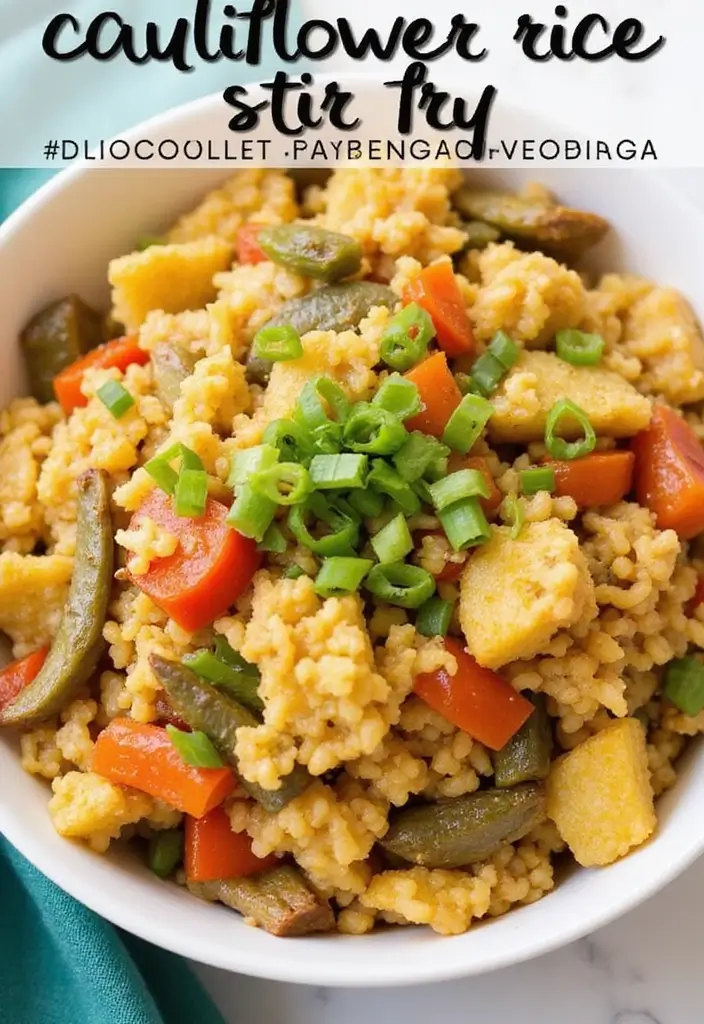 27 Easy High Protein Low Calorie Recipes To Cook Fast - 9. Cauliflower Rice Stir-Fry