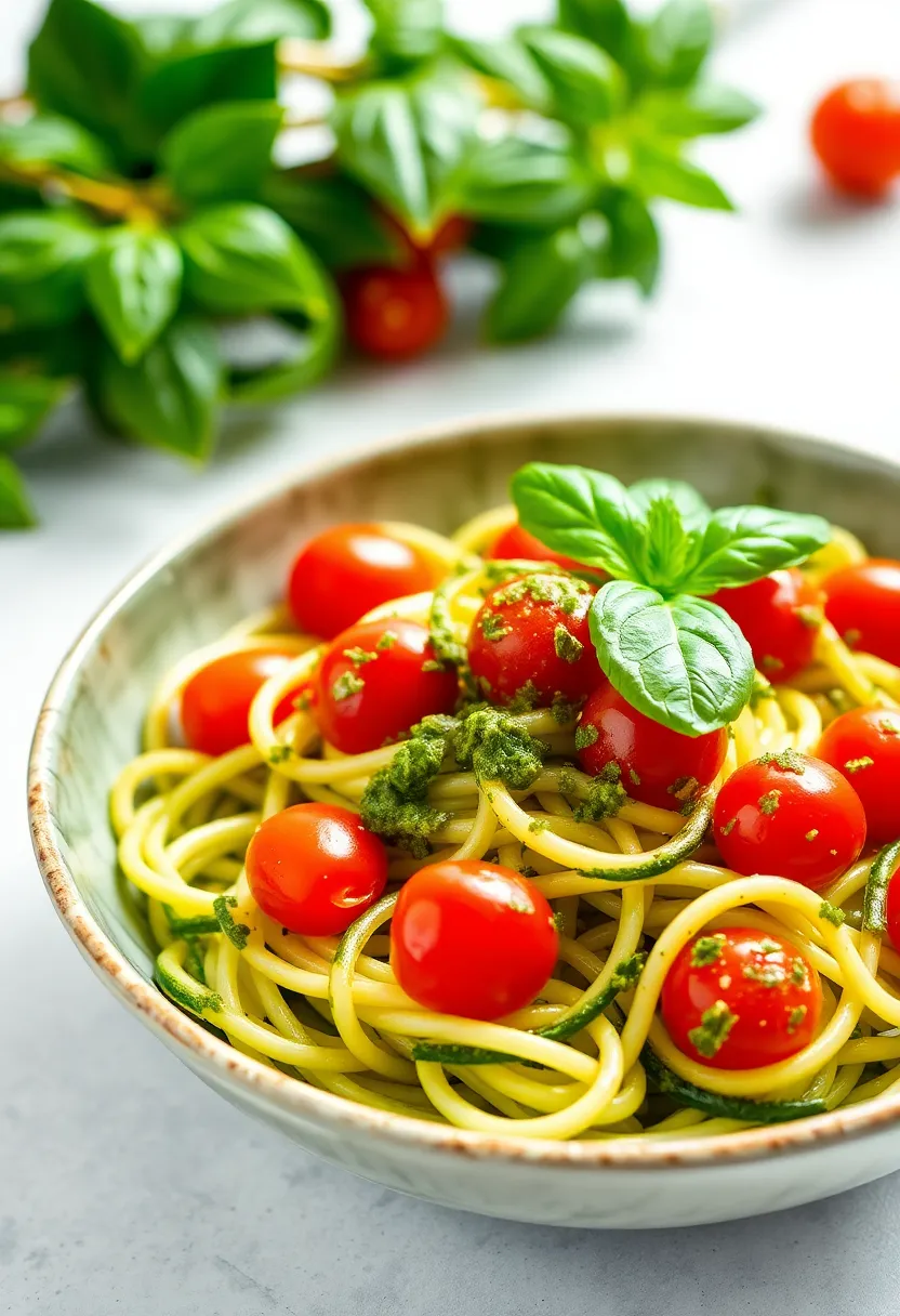 27 Healthy Dinner Recipes for Family High Protein Meals 25. Pesto Zoodles with Cherry Tomatoes