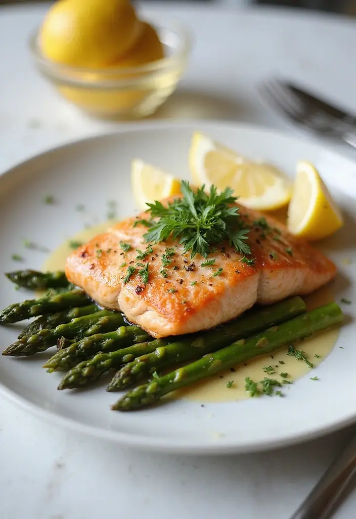 27 Healthy Dinner Recipes for Family High Protein Meals 4. Baked Salmon with Asparagus