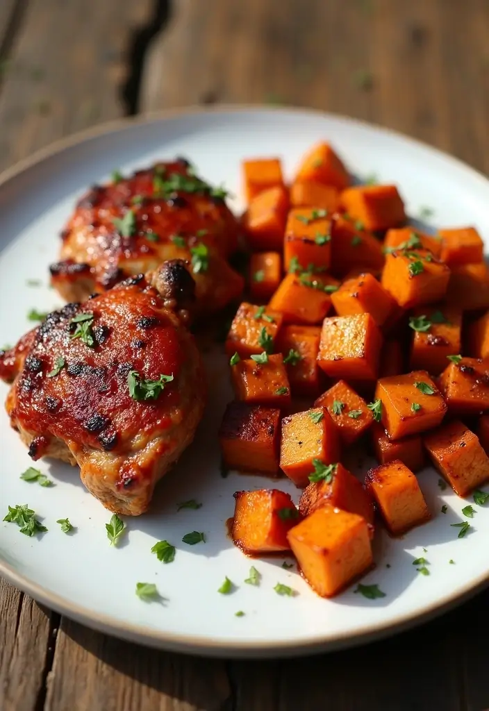 27 Healthy Dinner Recipes for Family High Protein Meals 8. BBQ Chicken with Sweet Potatoes