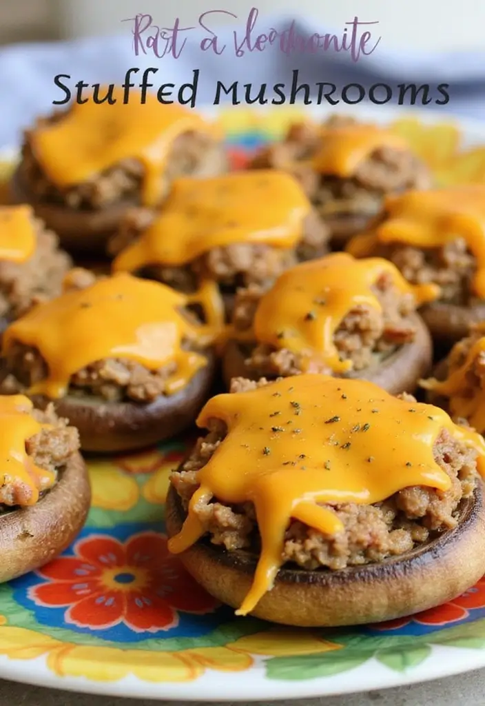 27 High Protein Low Carb Ground Beef Recipes Quick And Easy 11. Beef and Cheddar Stuffed Mushrooms