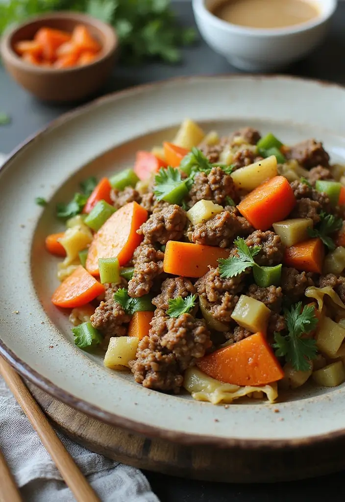 27 High Protein Low Carb Ground Beef Recipes Quick And Easy 13. Beef Cabbage Stir Fry