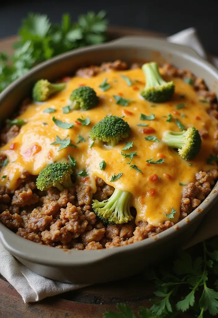 27 High Protein Low Carb Ground Beef Recipes Quick And Easy 2. Cheesy Beef and Broccoli Casserole