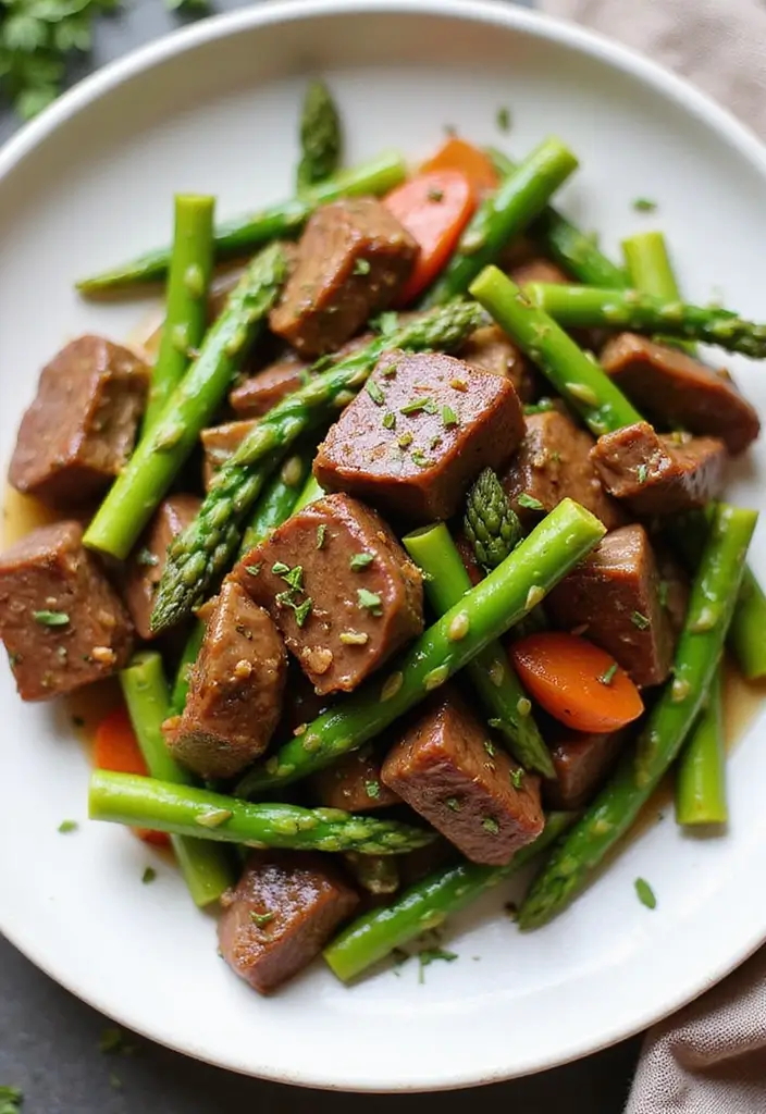 27 High Protein Low Carb Ground Beef Recipes Quick And Easy 21. Beef and Asparagus Stir Fry