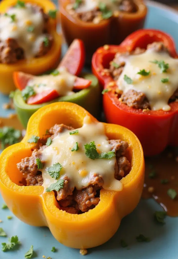 27 High Protein Low Carb Ground Beef Recipes Quick And Easy 6. Beefy Stuffed Bell Peppers