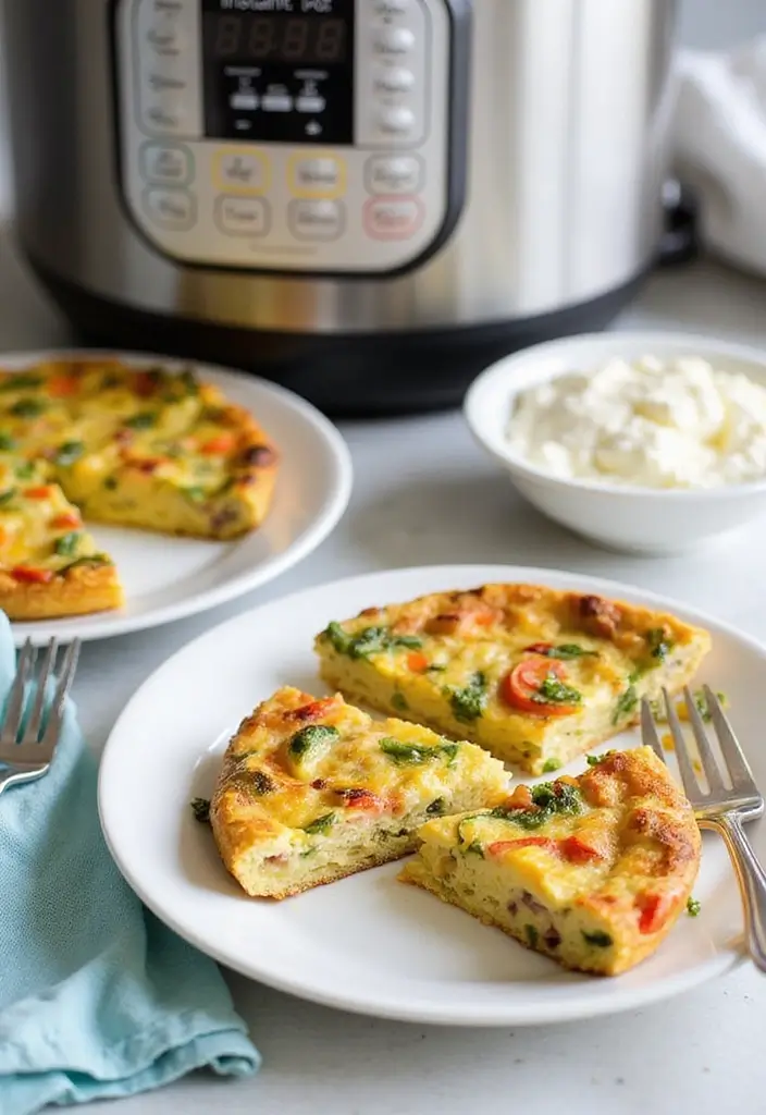 27 High Protein Low Carb Instant Pot Recipes That Save Time - 8. Egg and Vegetable Frittata