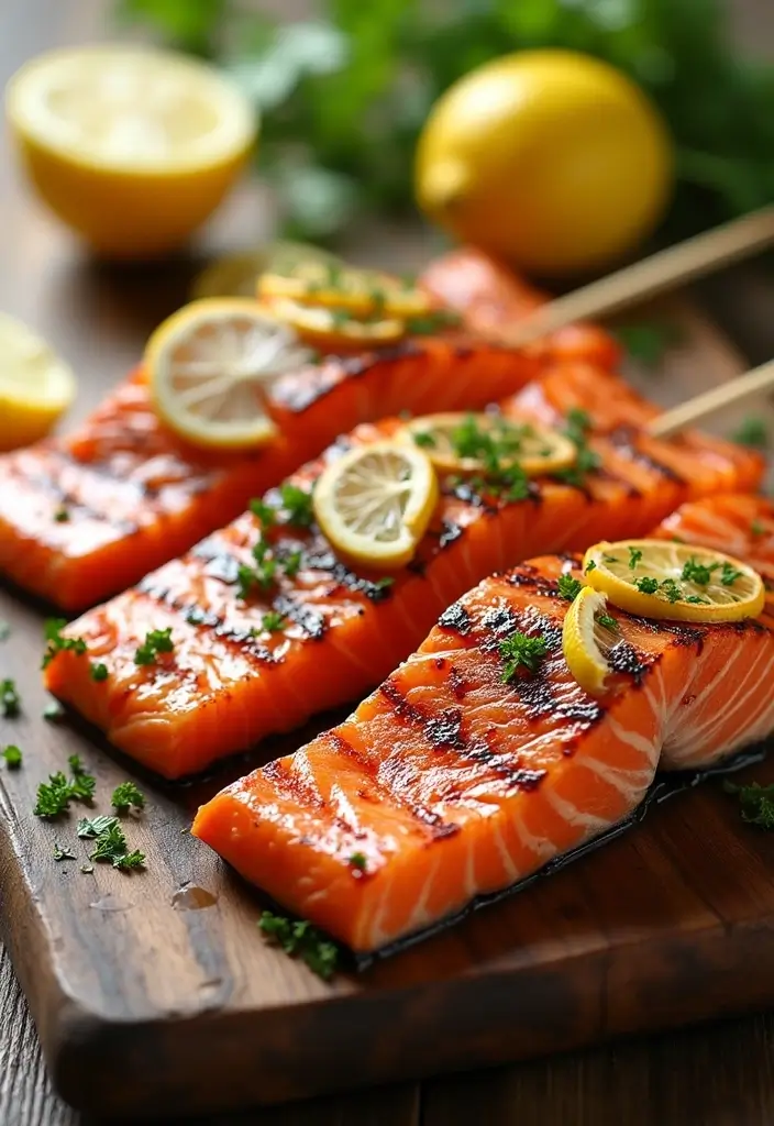 27 High Protein Low Carb Salmon Recipes Omega Rich Meals 3. Lemon Garlic Salmon Skewers