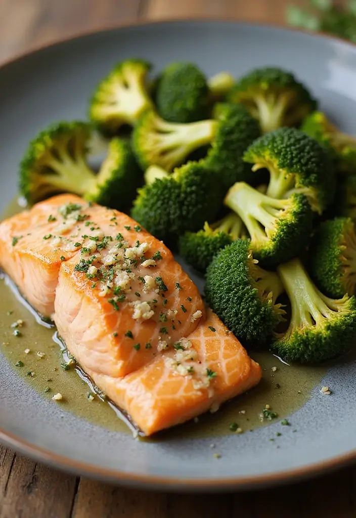 27 High Protein Low Carb Salmon Recipes Omega Rich Meals 9. Garlic Butter Salmon with Broccoli
