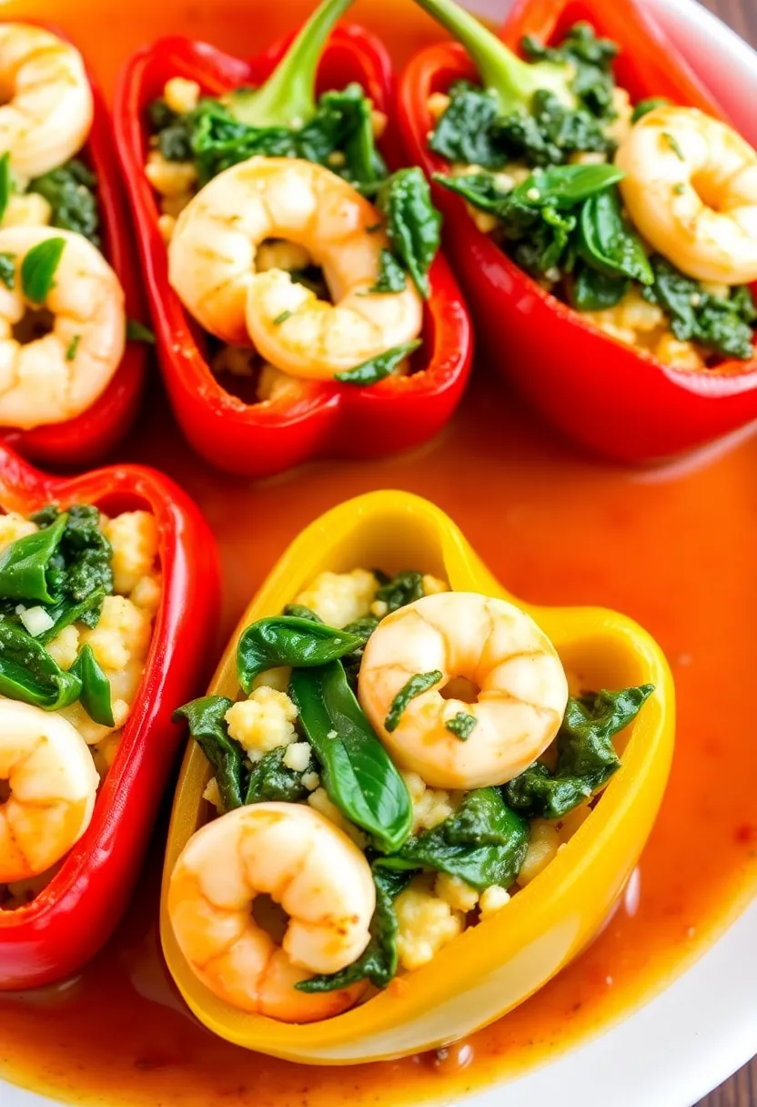 27 High Protein Low Carb Shrimp Recipes Delicious And Light 10. Shrimp and Spinach Stuffed Peppers