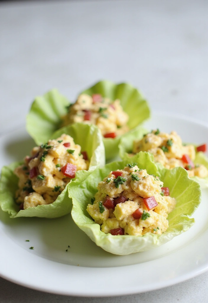 27 Low Calorie Low Carb High Protein Recipes Guilt Free - 18. Egg Salad Lettuce Cups